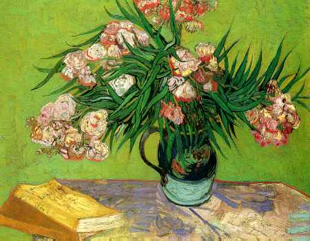 Majolica Jar with Branches of Oleander