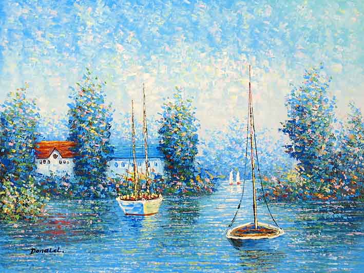 The Lake Of My Village,oil painting supplies