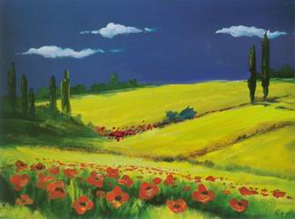 flowers in the slope landscape